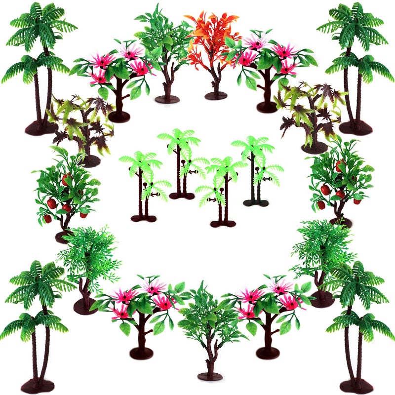 OrgMemory Upgrade Trees Cake Decorations, OrgMemory Model Trees with Bases, (19pcs, 3"-5.5"/7.5-14 cm), Ho Scale Trees, Diorama Supplies for Crafts or Cake Decorations - Image 1